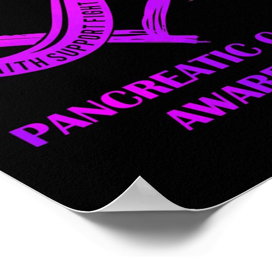 Lila Herz-Hoffnung Liebe Glaube Pankreaskrebs Awa Poster (Ecke)