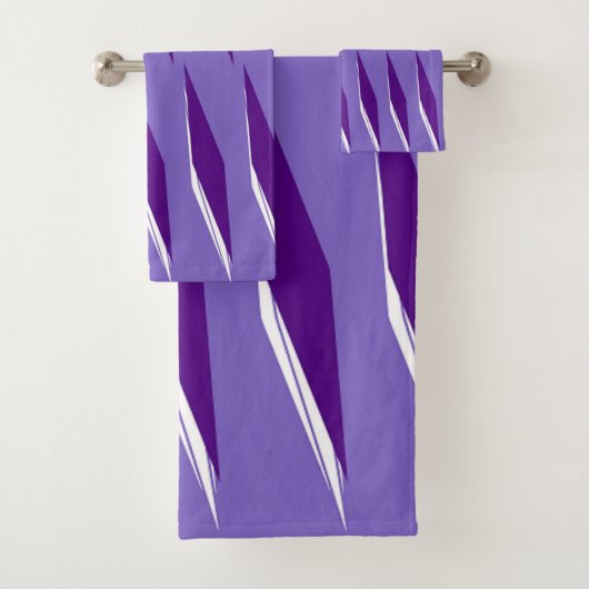 Lila-Herz-Hue-Diamantmuster Badhandtuch Set (Insitu)