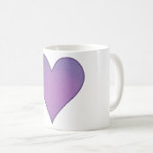 Lila Herz Kaffeetasse (VorderseiteRechts)