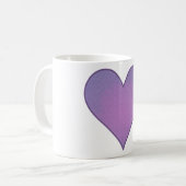 Lila Herz Kaffeetasse (Vorderseite Links)