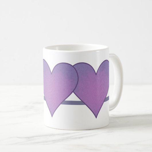 Lila Herz Kaffeetasse (VorderseiteRechts)