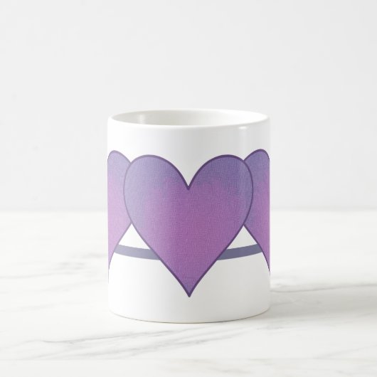 Lila Herz Kaffeetasse (Mittel)