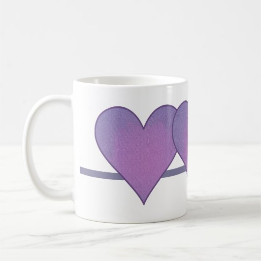 Lila Herz Kaffeetasse (Links)