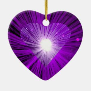 Lila Herz Keramik Ornament