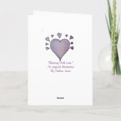 lila Herz kleine Herzen originale Liebe Vers Karte (Rückseite)