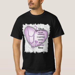 Lila Herz Langfristige Pflegeversorgung T-Shirt