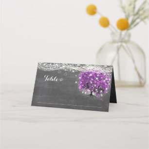Lila Herz Leaf Tree Hochzeit Platzkarten