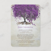 Lila Herz-Leaf Tree Hochzeitskarte Begleitkarte (Vorderseite)