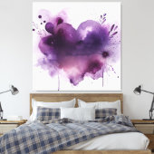 Lila Herz Leinwanddruck (Insitu (Schlafzimmer))