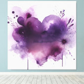 Lila Herz Leinwanddruck (Insitu (Holzboden))