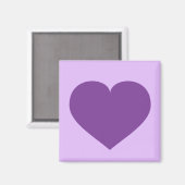 Lila Herz Magnet (Vorderseite/Rückseite)
