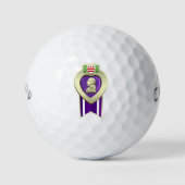 Lila Herz-Medaille Golfball (Vorderseite)