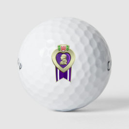 Lila Herz-Medaille Golfball