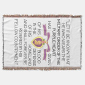 Lila Herz-Medaille-Werfer-Blanket Decke (Vorderseite)