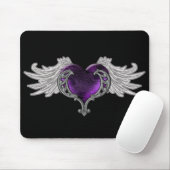 Lila Herz mit Angel Wings Mousepad (Mit Mouse)