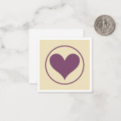 Lila Herz Mitteilungskarte (Vorderseite/Rückseite Beispiel)