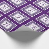 Lila Herz: Monogramm-Packpapier Geschenkpapier (Ecke)