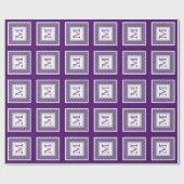 Lila Herz: Monogramm-Packpapier Geschenkpapier (Flach)