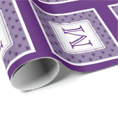 Lila Herz: Monogramm-Packpapier Geschenkpapier (Rolleneckpunkt)