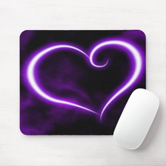 Lila Herz Mousepad (Mit Mouse)