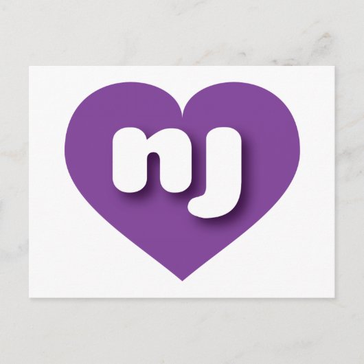 Lila Herz New Jersey - I Liebe nj Postkarte (Vorderseite)