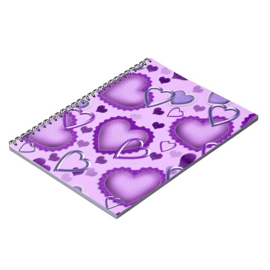 Lila Herz-Notizbuch Notizblock (Linke Seite)