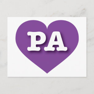 Lila Herz Pennsylvania - I Liebe PA Postkarte
