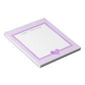Lila Herz Personalisiert Notepad 5.5" x 6" Notizblock (angewinkelt)