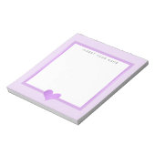 Lila Herz Personalisiert Notepad 5.5" x 6" Notizblock (Rotiert)