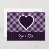 Lila Herz Postkarte (Vorne/Hinten)