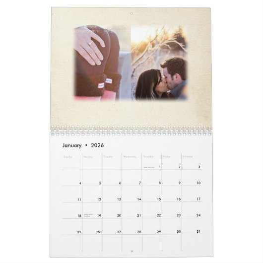 Lila Herz-Rosen, die Gast-Zeichen-Buch Wedding Kalender (Jan 2026)