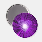 Lila Herz rund Kühlschrankmagnet (Vorderseite/Rückseite)