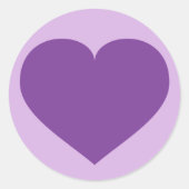 Lila Herz Runder Aufkleber (Vorderseite)