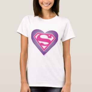Lila Herz S-Schild T-Shirt
