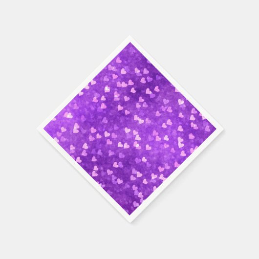 Lila Herz Serviette (Ecke)