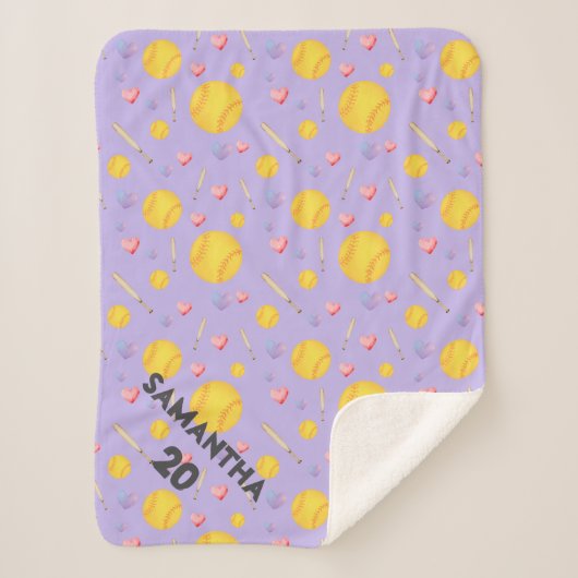 Lila Herz Sherpadecke (Vorderseite)