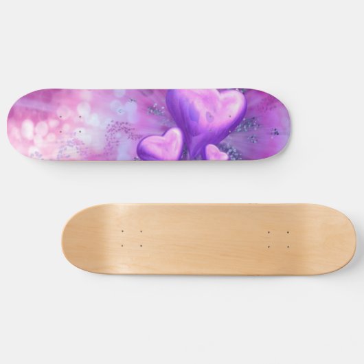 Lila Herz Skateboard (Horizontal)