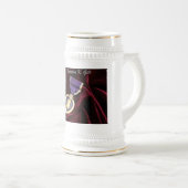 Lila Herz Stine, personalisiert Bierglas (VorderseiteRechts)