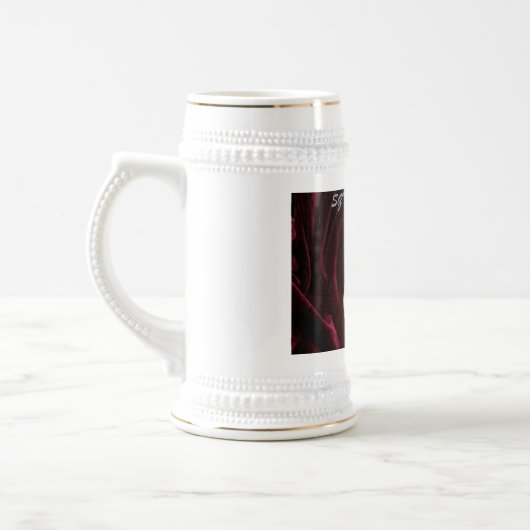 Lila Herz Stine, personalisiert Bierglas (Links)