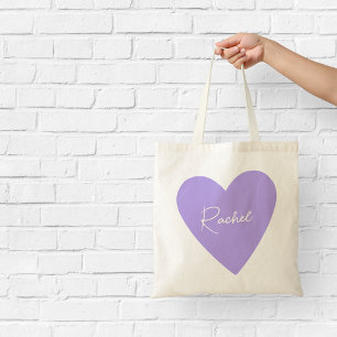 Lila Herz-Tasche mit Namen für Mädchen Tragetasche
