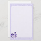 Lila Herz und Band Briefpapier (Vorne/Hinten)