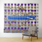 LILA HERZ-und KAMPF-INFANTERIST-ABZEICHEN Wandteppich (Beispiel (Horizontal))