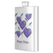 Lila Herz- und Libellenflasche Flachmann (Links)