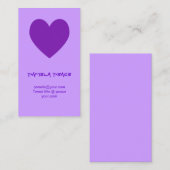 Lila Herz Visitenkarte (Vorne/Hinten)