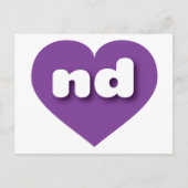 Lila Herz von North Dakota - I Liebe und Postkarte (Vorderseite)