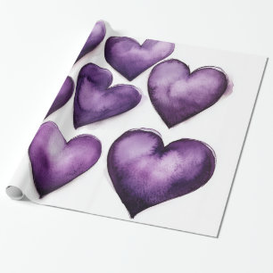 Lila Herz Wasserfarben Digitale Kunst Geschenkpapier
