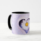 Lila Herz & White Daisy Blume - Elegante Blumen Tasse (Vorderseite Links)