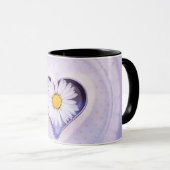 Lila Herz & White Daisy Blume - Elegante Blumen Tasse (VorderseiteRechts)