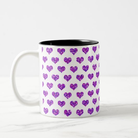 Lila Herz Zweifarbige Tasse (Links)