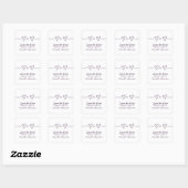 Lila Herzäquation Save the Date Stickers (Blatt)